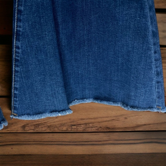 Home Folk Distressed Women's Mid Wash Blue Flare Jeans - Picture 8 of 16